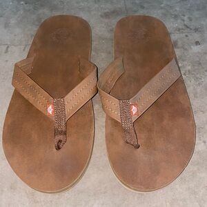 Dockers Men's Stitched Flip Flop Sandals in Brown | 9.5-10.5 (Large)